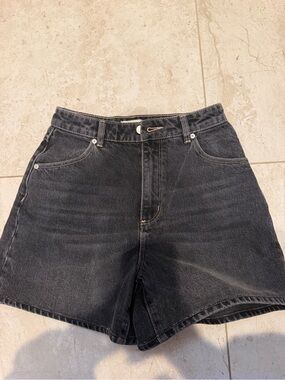 ROLLA'S Black High-Rise Denim Shorts